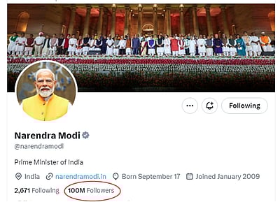 10 கோடி ஃபாலோயர்களை பெற்றார் மோடி! முதலிடம்!